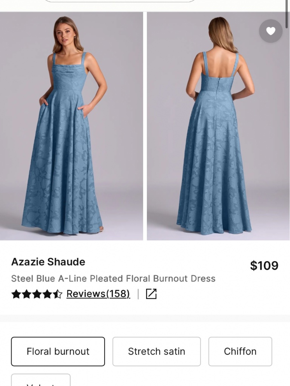 Steel Blue Azazie Bridesmaid Dress